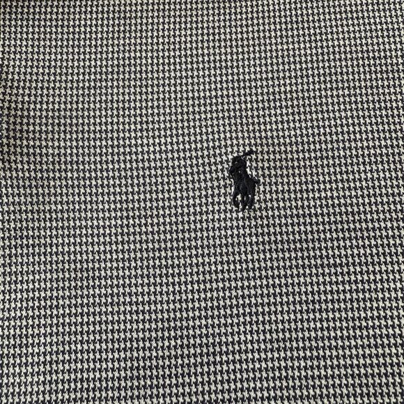 Polo Ralph Lauren Blue White Cotton Short Sleeve Polo Shirt XXL  Houndstooth - Picture 5 of 8